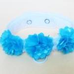 Dog Wedding Flower Collar in Pink Plum or Turquoise Dog Collars Dog Clothes