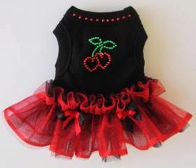 Red Dog TuTu Anti Valentine Hearts Dog Clothes Dog Dress Goth Wedding
