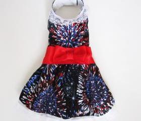 Dog Clothes Dresses Dress Fireworks Crystal Designs Fourth of July