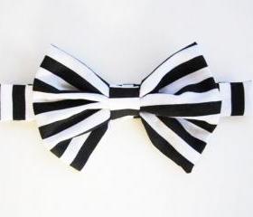 Black and White Stripe Bow Tie for Your Dog or Cat All Sizes miascloset